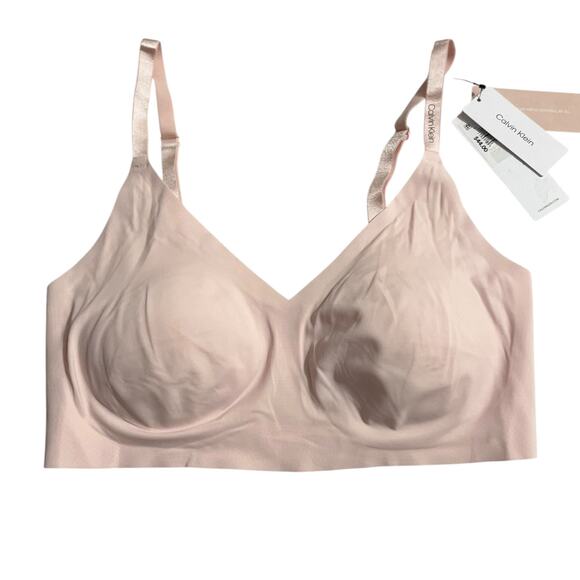 Calvin Klein Womens Invisibles Lightly Lined Triangle Bralette Bra QF5753 Pink L - Picture 3 of 11